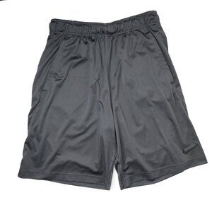 Nike Pro Dri-Fit Youth Shorts Grey Loose Drawstring Elastic Waist Swoosh Pocket